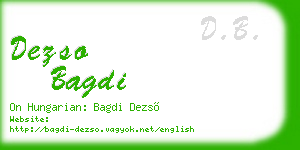 dezso bagdi business card