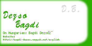 dezso bagdi business card